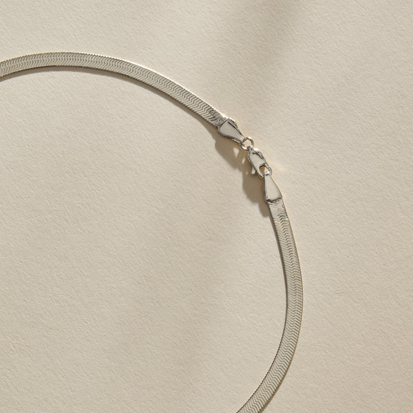 Fehu 4.5mm Herringbone Necklace | Silver