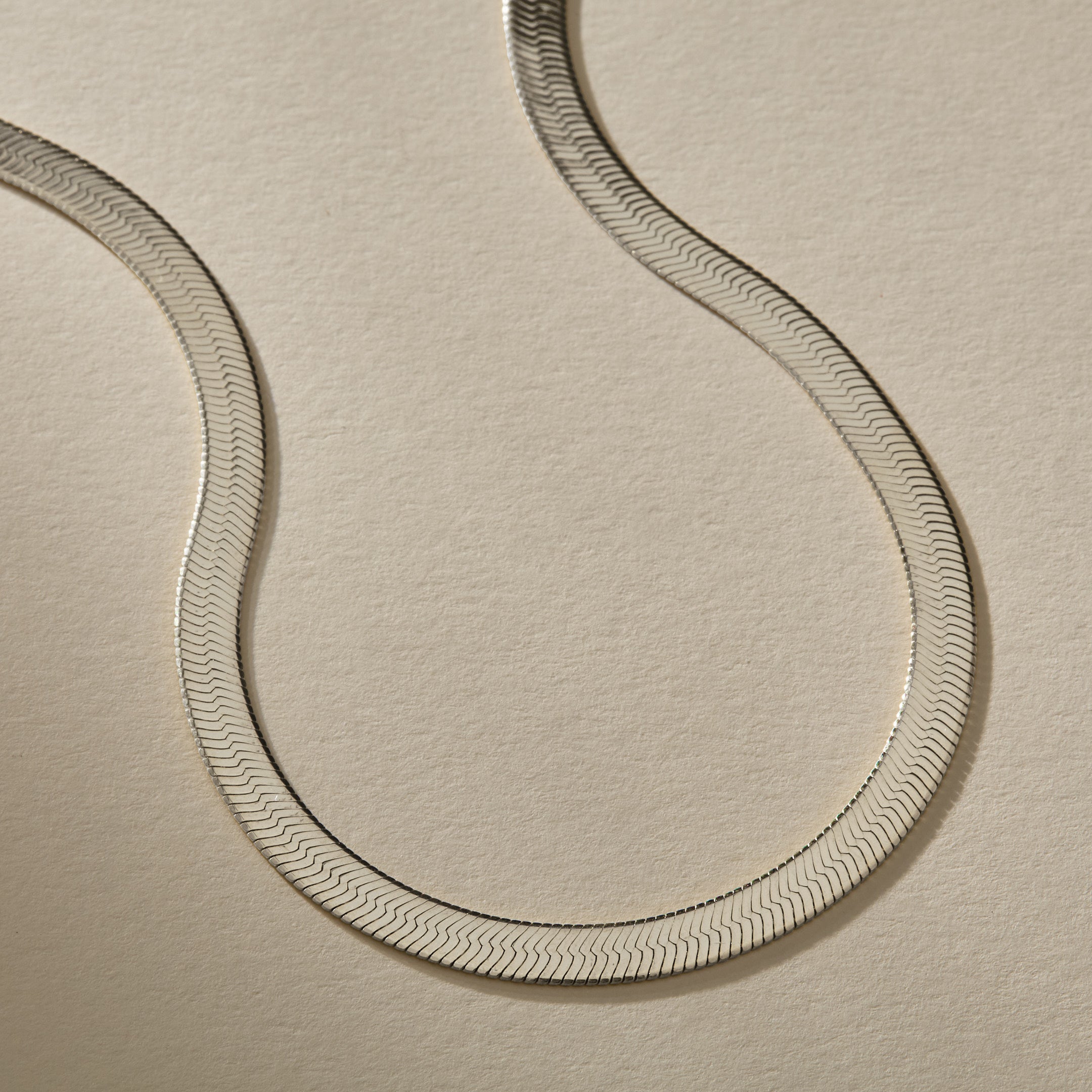Fehu 4.5mm Herringbone Necklace | Silver