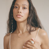 Crescent Stone Necklace | Gold