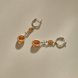 Jūratė Amber Chandeliers Earrings | Silver