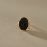Black Tourmaline Amulet Ring | Gold