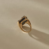 Black Tourmaline Amulet Ring | Gold