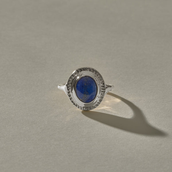 Cleo Lapis Amulet Ring | Silver