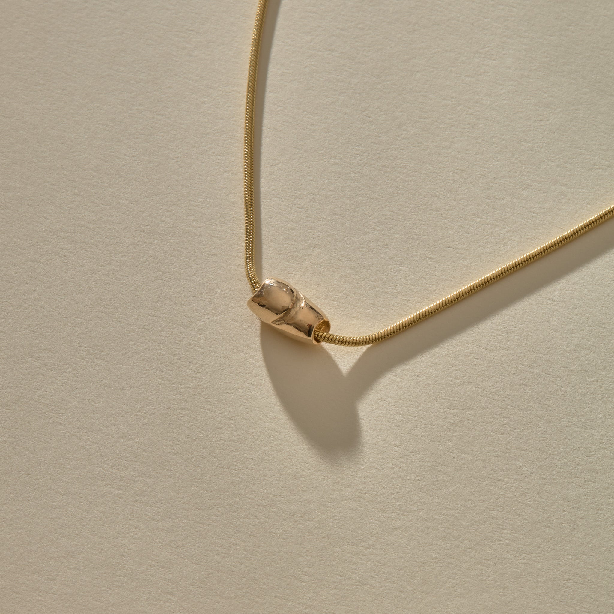 Crescent Stone Necklace | Gold