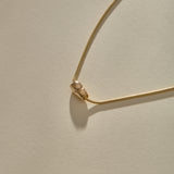 Crescent Stone Necklace | Gold