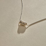 Crescent Stone Necklace | Silver