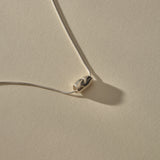 Crescent Stone Necklace | Silver