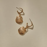 Elysian Shell Hoops | Bronze