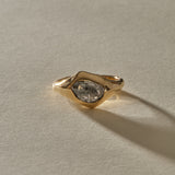 Vía Láctea II Polished Raw Salt and Pepper Diamond Signet Ring | Gold | OOAK