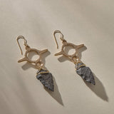 Earth Arrowhead Earrings | Bronze