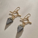 Earth Arrowhead Earrings | Bronze