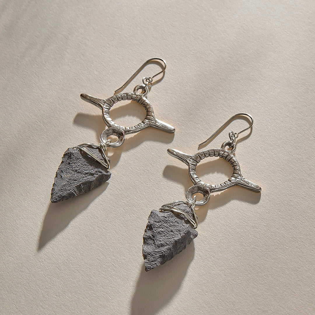 Earth Arrowhead Earrings