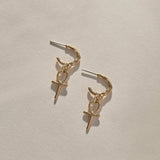 Ankh Charm Hoops | Bronze