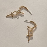 Ankh Charm Hoops | Gold