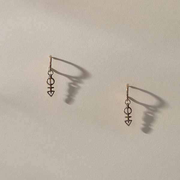 Ma'at Charm Hoops | Bronze