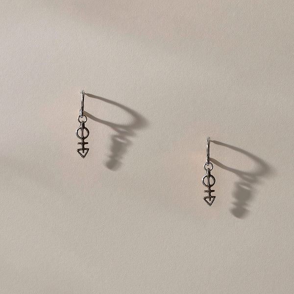 Ma'at Charm Hoops | Silver