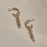 Ma'at Charm Hoops | Bronze