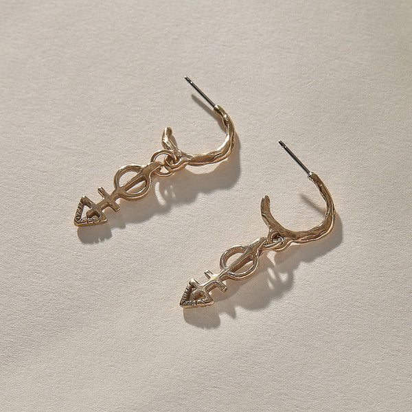 Ma'at Charm Hoops | Bronze