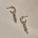 Ma'at Charm Hoops | Silver
