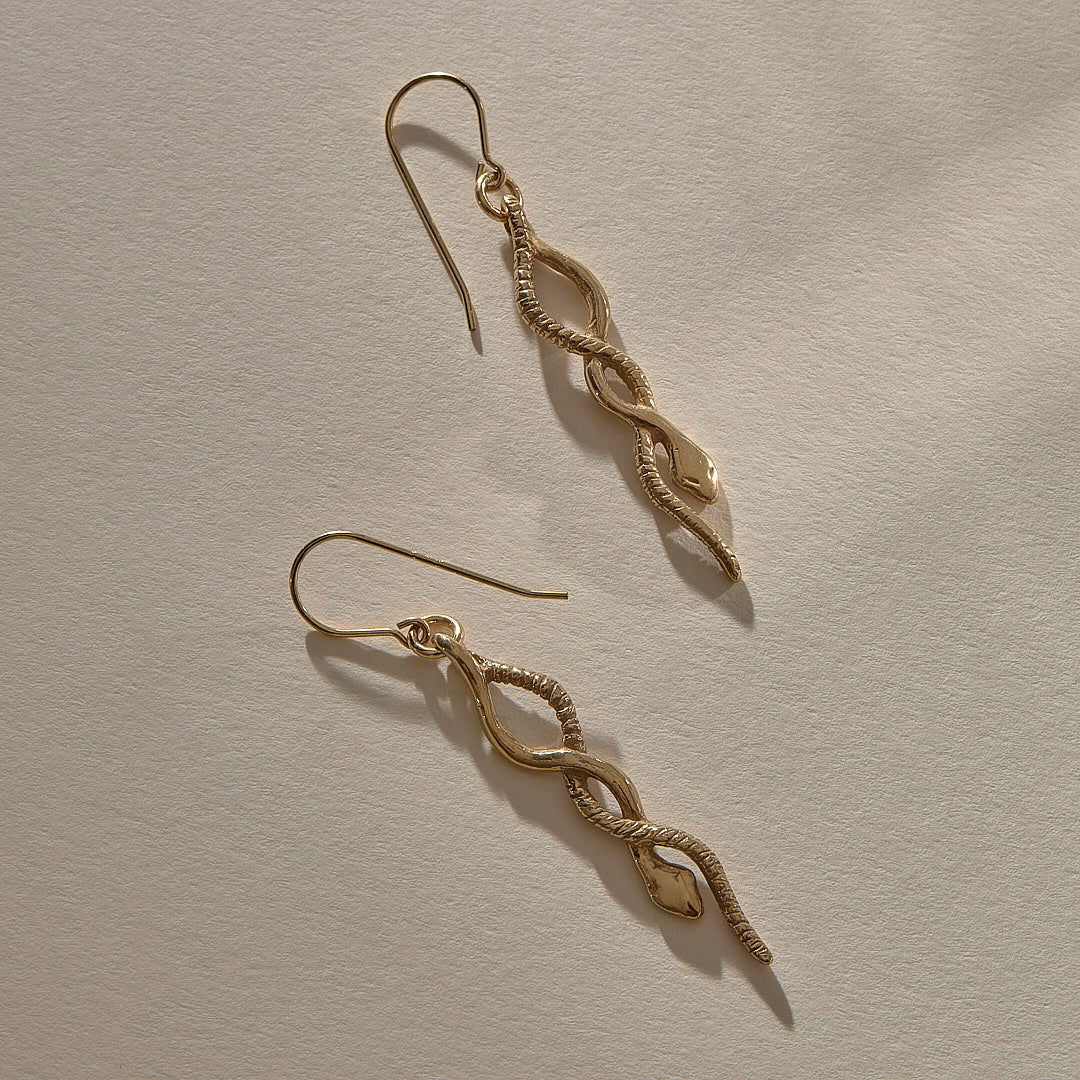 Serpent Earrings | Bronze