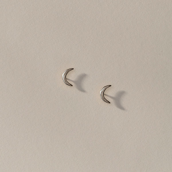 Moon Studs | Silver