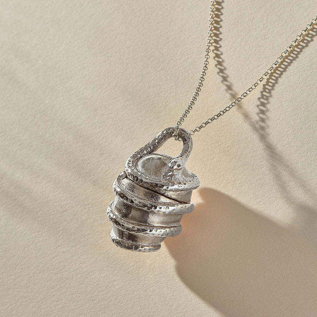 Orphic Egg Capsule Necklace | Silver