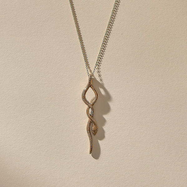 Serpent Amulet Necklace | Bronze