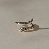 Stoned Serpent Smokey Quartz Ring | Silver
