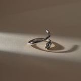 Stoned Serpent Smokey Quartz Ring | Silver